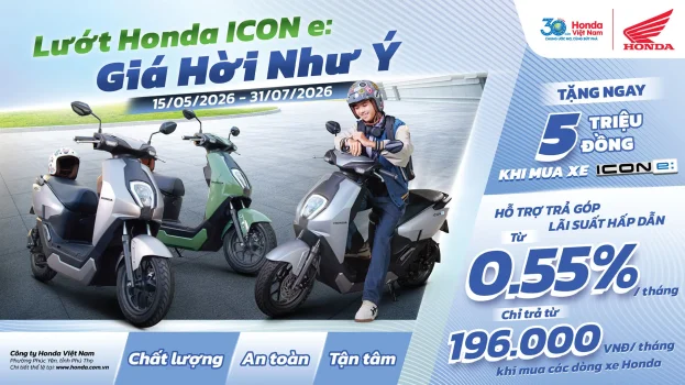 Honda Việt Nam triển khai chương trình ưu đãi “Lướt Honda ICON e – Giá hời như ý.webp