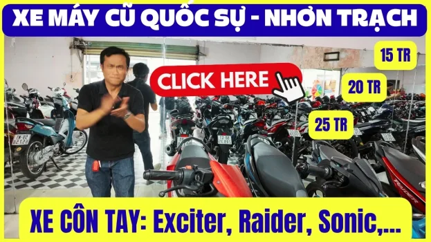 Xe côn tay cũ CÓ BẢO HÀNH Exciter, Raider, Sonic,... hàng mới cứng, siêu ngon cho anh em chơi...webp